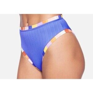 Hurley Women Medium High Waist Retro Block Moderate Coverage Swim Bikini Bottom